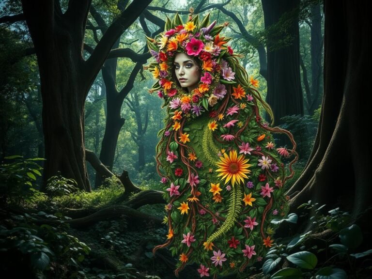 the woman made of flowers